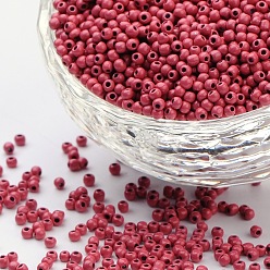 Salmon 12/0 Grade A Round Glass Seed Beads, Baking Paint, Salmon, 12/0, 2x1.5mm, Hole: 0.7mm, about 30000pcs/bag