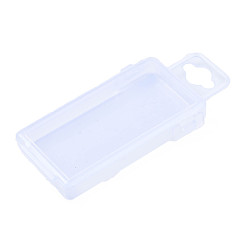 Clair Conteneur de stockage de billes de polypropylène (pp), mini boîtes de conteneurs de stockage, avec couvercle à charnière, rectangle, clair, 7x3.6x1.1 cm, taille intérieure: 6.5x3.3 cm