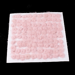 Pink Faux Mink Fur Ball Decoration, Pom Pom Ball, For DIY Craft, Pink, 2.5~3cm, about 100pcs/board