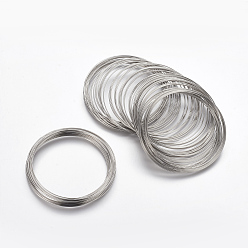 Platinum Steel Memory Wire, for Bracelet Making, Platinum, 55mm, Wire: 0.6mm(22 Gauge), 2200 circles/1000g