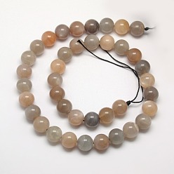 Multi-Moonstone Natural Multi-Moonstone Beads Strands, Round, 12mm, Hole: 1mm, about 33pcs/strand, 15.7 inch