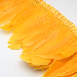 Orange Fashion Goose Feather Cloth Strand Costume Accessories, Orange, 100~180x38~62mm, about 2m/bag