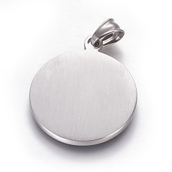 Stainless Steel Color 304 Stainless Steel Pendants, with Enamel, Flat Round with Praying hands, Stainless Steel Color, 38x32x3mm, Hole: 5x7mm