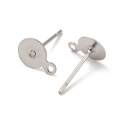 Stainless Steel Color 304 Stainless Steel Stud Earring Findings, Stainless Steel Color, 12x6x8.5mm, Pin: 0.63mm