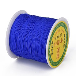 Blue Braided Nylon Thread, Chinese Knotting Cord Beading Cord for Beading Jewelry Making, Blue, 0.5mm, about 150yards/roll