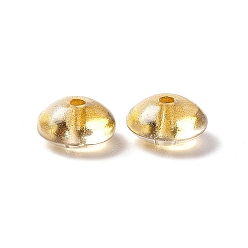 Gold Transparent Glass Beads, Abacus/Disc, Gold, 8.5x4.5mm, Hole: 1.6mm