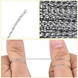 Silver 1mm Jewelry Braided Thread Metallic Threads, Polyester Threads, Silver, 1mm, about 109.36 yards(100m)/roll