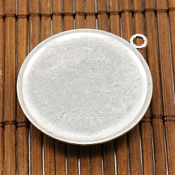 Античное Серебро 25мм прозрачно ясный куполообразное стекло кабошон крышка для фото кулон решений, антикварной настройки серебряный сплав, без свинца и без никеля , Кулон : 35x31x2.5~3 мм, отверстие : 2~2.5 мм, Стекло: 25x7.4 мм