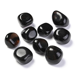 Obsidienne Des billes d'obsidienne naturelles, sans trou, nuggets, pierre tombée, pierres de guérison pour l'équilibrage des chakras, cristal thérapie, méditation, reiki, gemmes de remplissage de vase, 7mm, environ14~26x13~21x12~18 pcs / 170 g