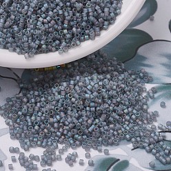 (DB0863) Matte Transparent Gray AB MIYUKI Delica Beads, Cylinder, Japanese Seed Beads, 11/0, (DB0863) Matte Transparent Gray AB, 1.3x1.6mm, Hole: 0.8mm, about 10000pcs/bag, 50g/bag