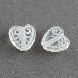 Clear Transparent Acrylic Beads, Heart, Clear, 11.5x11.5x6.5mm, Hole: 1.5mm, about 1000pcs/500g