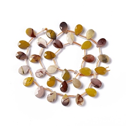 Mookaite Natural Mookaite Beads Strands, Top Drilled Beads, Faceted, Teardrop, 12x8x4mm, Hole: 0.7mm, about 32pcs/strand, 15.08~15.24 inch(38.3~38.7cm)