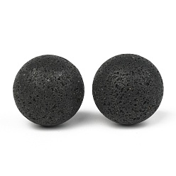 Lava Rock Natural Lava Rock Beads, No Hole/Undrilled, Round, for Cage Pendant Necklace Making, 45.5mm