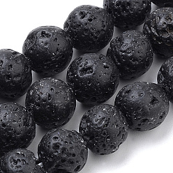 Lava Rock Natural Lava Rock Beads Strands, Dyed, Round, 16mm, Hole: 1mm, about 24pcs/strand, 15.7 inch