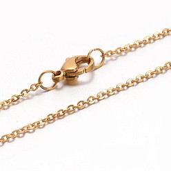 Golden 304 Stainless Steel Cable Chain Necklaces, with Lobster Claw Clasp, Golden, 17.7 inch(45cm), Jump Ring: 3x0.5mm