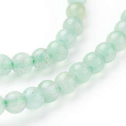 Light Green Natural Green Aventurine Beads Strands, Round, Light Green, 4mm, Hole: 1mm