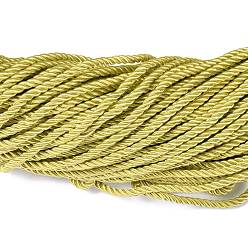 Champagne Yellow Polyester Cord, Twisted Cord, Champagne Yellow, 5mm, about 97~100m/bundle