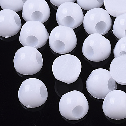 Белый Непрозрачные, как пластиковые шарики, для кабошонов с плоской спинкой, выводы для волос, аксессуары для резинки для волос своими руками, белые, 9x6 мм, отверстия: 3.5 мм, около 2000 шт / мешок