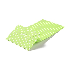 Light Green Rectangle Kraft Paper Bags, None Handles, Gift Bags, Polka Dot Pattern, Light Green, 13x8x24cm