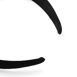Black Plastic Hair Bands, with Cloth Covered, Black, 125mm