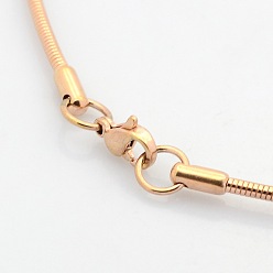 Rose Gold Casual Style 304 Stainless Steel Choker Necklaces, with Lobster Claw Clasps, Rose Gold, 15.8 inch(40.1cm)