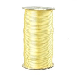 Lemon Chiffon Eco-Friendly 100% Polyester Thread, Rattail Satin Cord, for Chinese Knotting, Beading, Jewelry Making, Lemon Chiffon, 2mm, about 250yards/roll(228.6m/roll), 750 feet/roll
