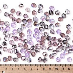 Pourpre Perles de verre tchèques polies au feu, facette, ananas, pourpre, 7.5~8x8mm, Trou: 1.2mm, environ 120 pcs / sachet 