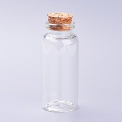 Clear Glass Bottles, with Cork Stopper, Wishing Bottle, Bead Containers, Clear, 3x7cm