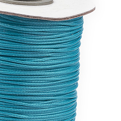 Dark Turquoise Korean Waxed Polyester Cord, Dark Turquoise, 1mm, about 85yards/roll