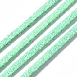 Aquamarine Faux Suede Cord, Faux Suede Lace, Aquamarine, 3x1.5mm, about 5.46 yards(5m)/roll, 25rolls/bag