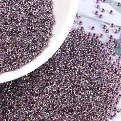 (RR3206) Magic Copper Plum Lined Crystal MIYUKI Round Rocailles Beads, Japanese Seed Beads, (RR3206) Magic Copper Plum Lined Crystal, 15/0, 1.5mm, Hole: 0.7mm, about 5555pcs/bottle, 10g/bottle