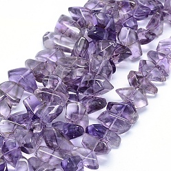 Amethyst Natural Amethyst Beads Strands, Nuggets, 16~26x7~14mm, Hole: 1.2mm, 15.7 inch(40cm)
