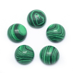 Malachite Synthetic Malachite Cabochons, Half Round, 4x2~4mm