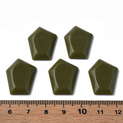 Dark Olive Green Opaque Acrylic Cabochons, Pentagon, Dark Olive Green, 23.5x18x4mm, about 450pcs/500g