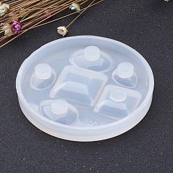 White DIY Silicone Molds, Resin Casting Molds, For UV Resin, Epoxy Resin Jewelry Making, Square & Oval & Teardrop, White, 82x10mm