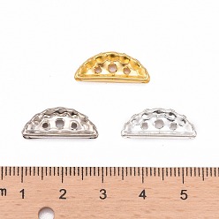 Mixed Color Brass Rhinestone Bridge Spacers, with 7 pcs Clear Middle East Rhinestone Beads, 3 Holes, Nickel Free, Mixed Color, 19x7x3mm, Hole: 1.2mm