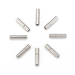 Platinum Brass Bayonet Clasps, Great Accessory for Jewelry Making, Platinum Color, 17x4mm, Hole: 3mm