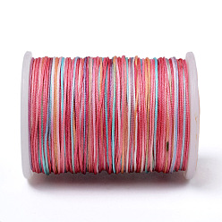 Разноцветный Сегментная окрашенная полиэфирная нить, плетеный шнур, красочный, 0.4 мм, около 16.4 ярдов (15 м) / рулон