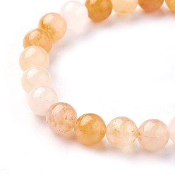 Topaz Jade Natural Topaz Jade Beads Stretch Bracelets, Round, 2 inch~2-1/8 inch(5.2~5.5cm), Beads: 8~9mm