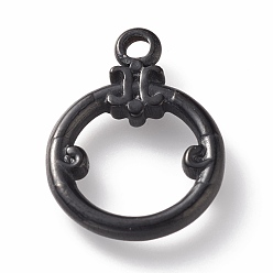 Electrophoresis Black 304 детали застежек из нержавеющей стали, кольцо, электрофорез черный, 21x15x2 мм, отверстие : 2 мм