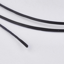 Black Flat Elastic Crystal String, Elastic Beading Thread, for Stretch Bracelet Making, Black, 0.4mm, about 16.4 yards(15m)/roll