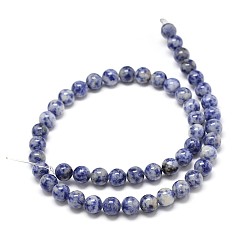 Blue Spot Jasper Natural Blue Spot Jasper Round Beads Strands, 12mm, Hole: 1mm, about 32pcs/strand, 15.3 inch