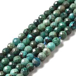 Chrysocolla Natural Chrysocolla Beads Strands, Faceted, Round, 4mm, Hole: 0.7mm, about 99pcs/strand, 15.55''(39.5cm)