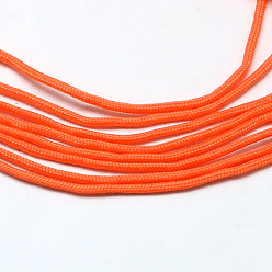 Orange Red Polyester & Spandex Cord Ropes, 16-Ply, Orange Red, 2mm, about 109.36 yards(100m)/bundle