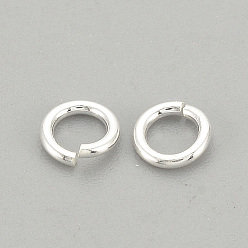 Серебро 925 кольца с открытыми скачками стерлингового серебра, круглые кольца, серебряные, 4x0.7 мм, 2 мм внутренним диаметром