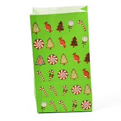 Others Christmas Theme Kraft Paper Bags, Gift Bags, Snacks Bags, Rectangle, Christmas Themed Pattern, 23.2x13x8cm