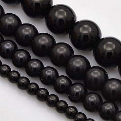 Black Dyed Glass Pearl Round Beads Strands, Black, 4mm/6mm/8mm/10mm/12mm, Hole: 1mm, about 70~216pcs/strand