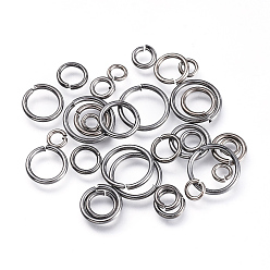 Gunmetal Brass Jump Rings, Open Jump Rings, Gunmetal, 4~10x0.8~1mm, Inner Diameter: 2.4~8mm