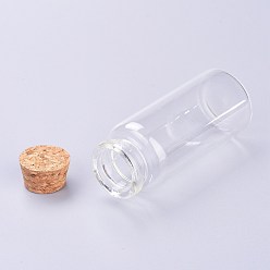 Clear Glass Bottles, with Cork Stopper, Wishing Bottle, Bead Containers, Clear, 3x7cm
