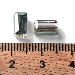 Coloré Perles en verre electroplate, plein arc-en-plaqué, facette, cuboïde, colorées, 8x4x4mm, Trou: 1mm